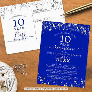 Cartão Postal Classe Reunião Royal Blue Stars Luzes A Qualquer A