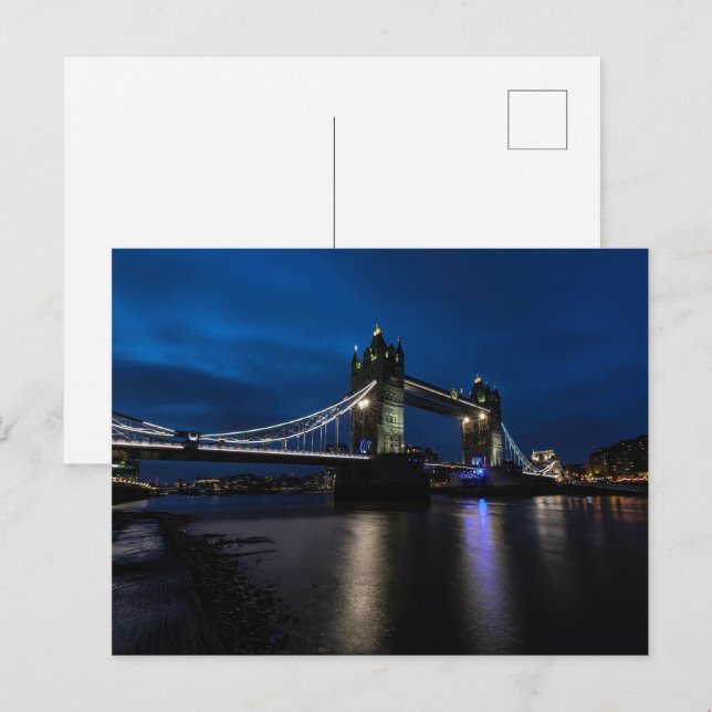 Cartão Postal Classic London Tower Bridge Scenic View Postcard (Frente/Verso)