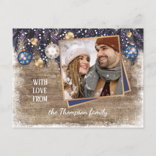 Cartão Postal Classic Love Seasons saúda o padrão de Woodgrain