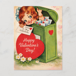 Cartão Postal Classic Retro Style Valentine’s Postcard 