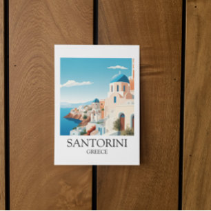 Cartão Postal Classic Santorini Viagem Trabalho de arte - Grego 
