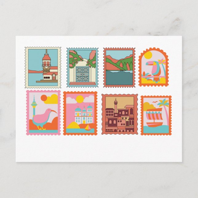 CARTÃO POSTAL CLASSIC STAMPS ART POSTCARD (Frente)