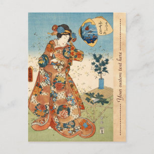 Cartão Postal Clássica vintage ukiyo-e geisha Utagawa japonesa