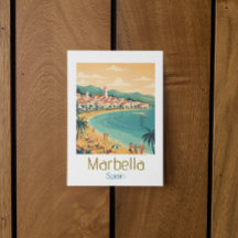 Clássico Colorido Marbella Espanha Viagem Arte Ele