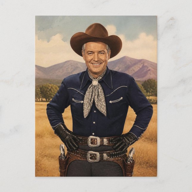 Cartão Postal Clássico Cowboy Western dos anos 50 (Frente)