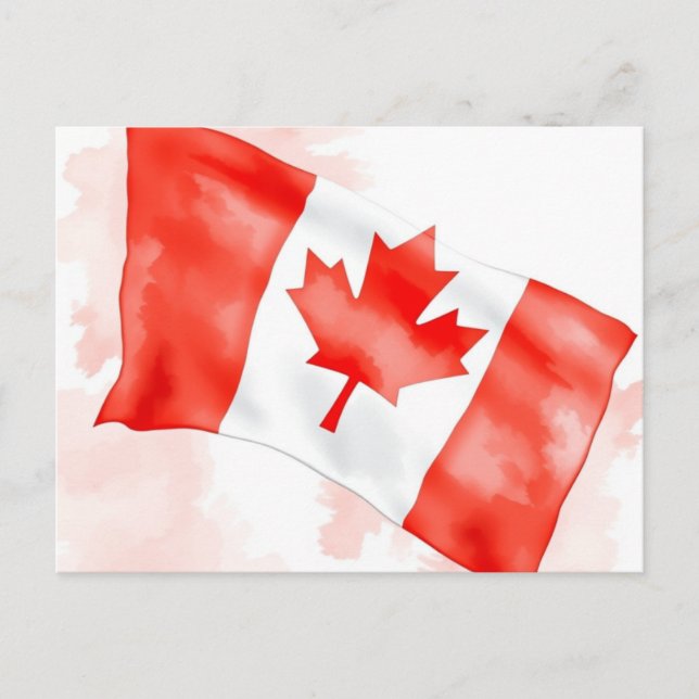 Cartão postal clássico da bandeira do Canadá (Frente)