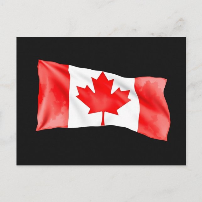 Cartão postal clássico da bandeira do Canadá (Frente)