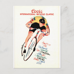 Cartão Postal Clássico de Ciclismo Coors 1986 Ciclismo Vintage
