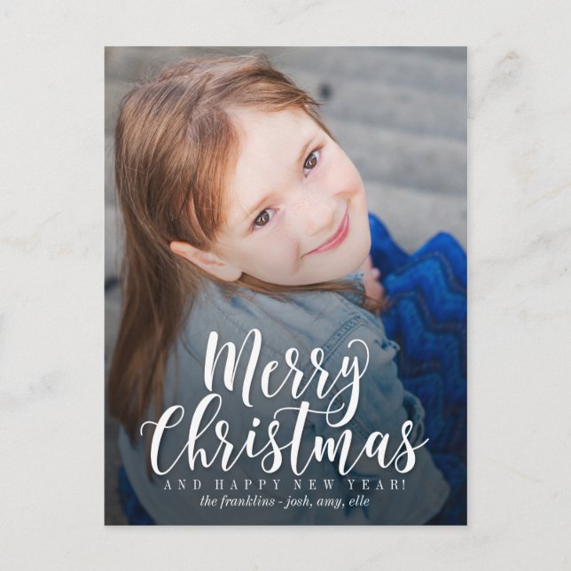 Cartão postal clássico de Natal moderno (Frente)