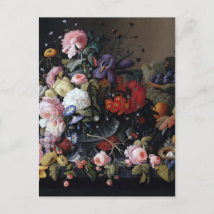 Cartão Postal Clássico de pintura de arte de veado colorida com 