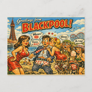 Cartão postal clássico e atrevido de Blackpool