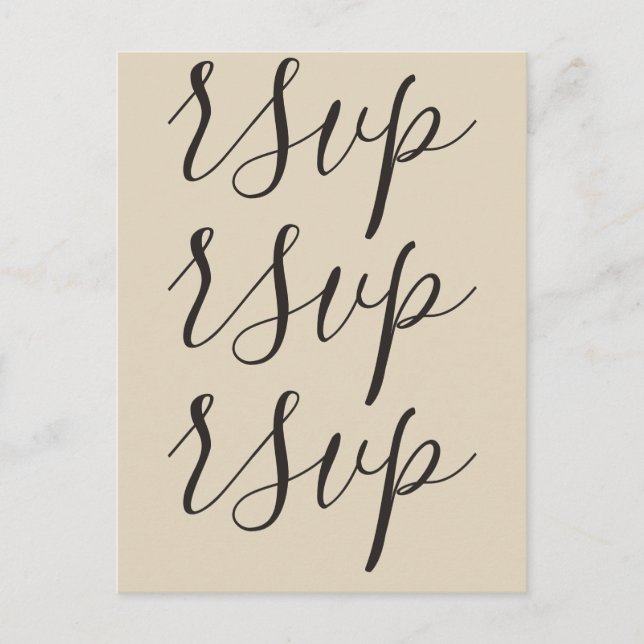 Cartão postal clássico e sofisticado "rsvp" (Frente)