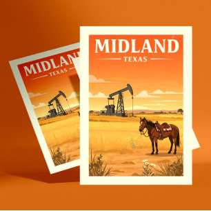 Cartão Postal Clássico Midland Texas