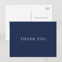 Clássico Obrigado Minimalista Casamento Azul Marin