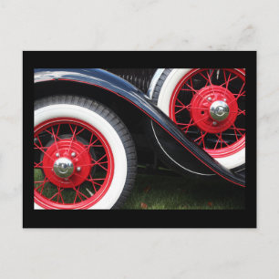 Cartão postal clássico para pneus de automóveis
