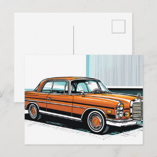 Cartão Postal Clássico Retro Conversível Arte Pop Lateral