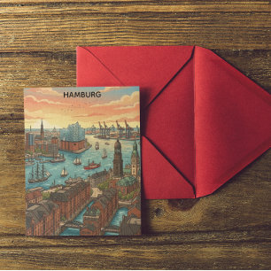 Cartão Postal Clássico Viagem Hamburgo Alemanha Vintage 