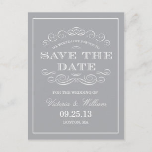 CARTÃO POSTAL CLASSY WEDDING SALVAR O ANÚNCIO DE DATA