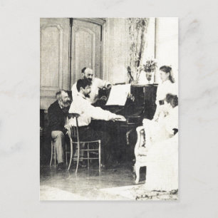 Cartão Postal Claude Debussy ao piano no ver?o de 1893