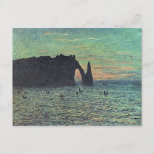 Cartão Postal Claude Monet   A Agulha Oca em Etretat, 1883