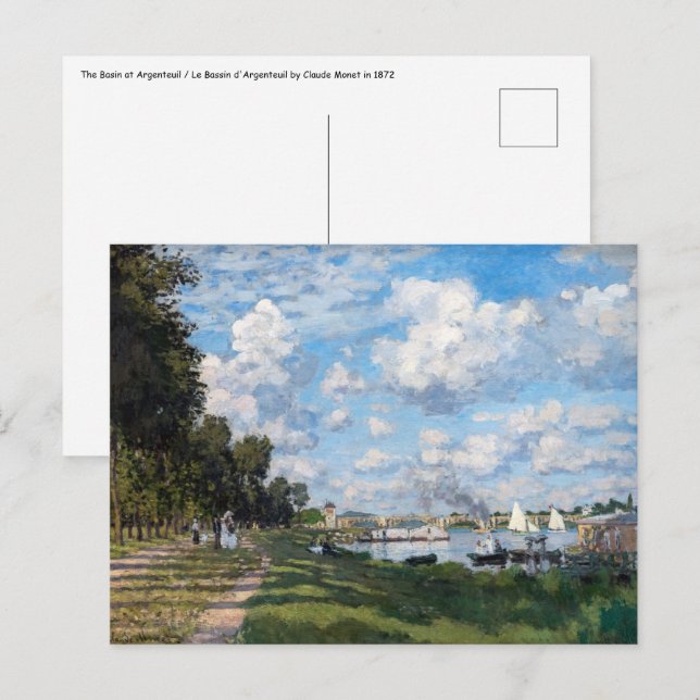 Cartão Postal Claude Monet - A Bacia do Argenteuil (Frente/Verso)