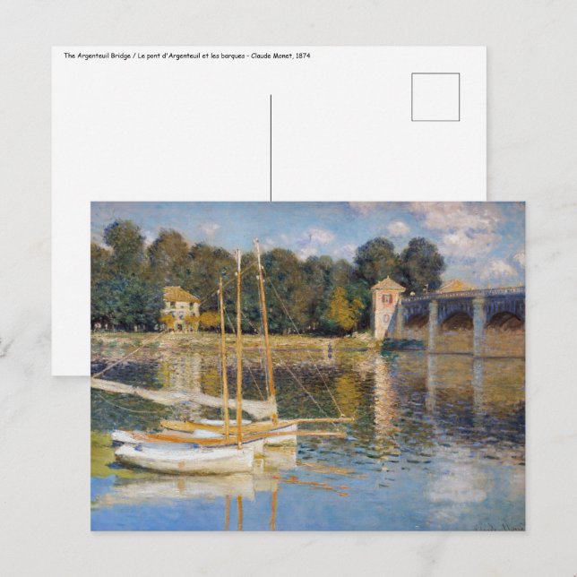 Cartão Postal Claude Monet - A Ponte Argenteuil (Frente/Verso)