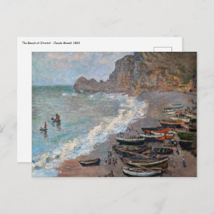 Cartão Postal Claude Monet - A praia em Etretat