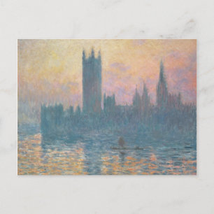 Cartão Postal Claude Monet As Casas do Parlamento, Sunset