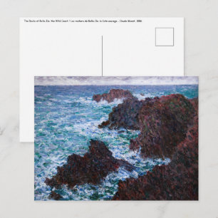 Cartão Postal Claude Monet - As Rochas em Belle-Ile, Costa Selva
