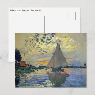 Cartão Postal Claude Monet - Barco à vela em Le Petit-Gennevilli