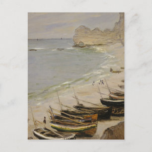 Cartão Postal Claude Monet - Barco Na Praia De Etretat