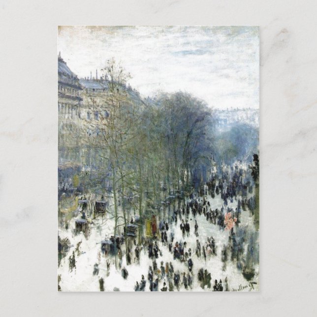 Cartão Postal Claude Monet, Boulevard des Capucines, 1873 Oil on (Frente)