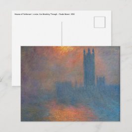 Cartão Postal Claude Monet - Câmaras do Parlamento, Londres