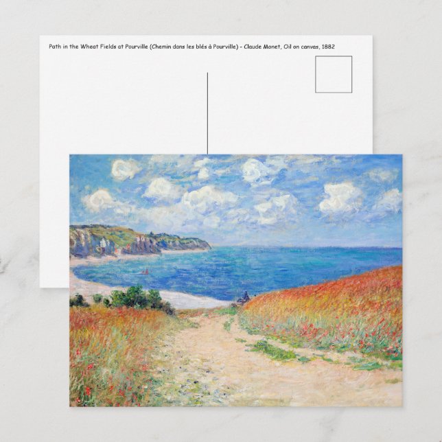Cartão Postal Claude Monet - Caminho dos Campos de Trigo em Pour (Frente/Verso)