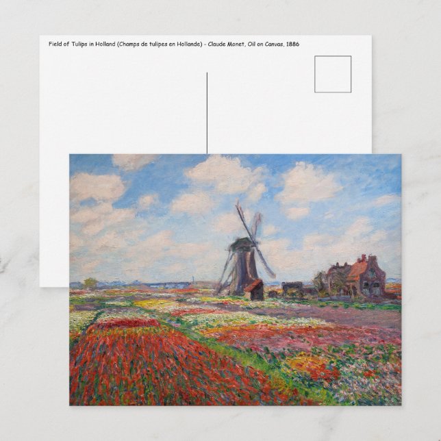 Cartão Postal Claude Monet - Campo das Tulipas na Holanda (Frente/Verso)