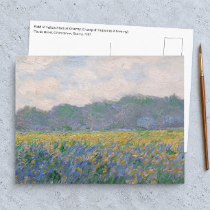 Cartão Postal Claude Monet - Campo de Íris Amarelos em Giverny