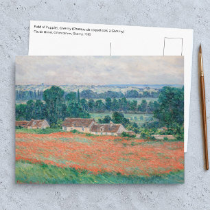Cartão Postal Claude Monet - Campo de Papoulas, Giverny