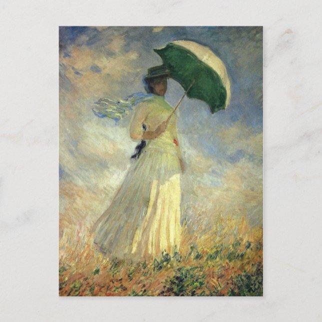 Cartão Postal Claude Monet, Cartão-postal "Mulher com Parasol" (Frente)