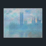 Cartão Postal Claude Monet. Casas do Parlamento em Londres. Azul<br><div class="desc">Claude Monet "Houses of Parliament,  London",  cartão postal.</div>