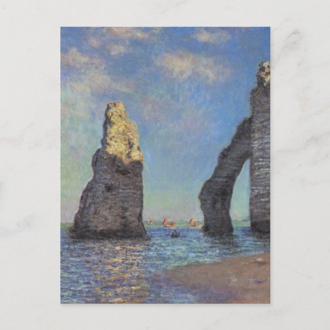 Cartão Postal Claude Monet CliFF em Etretat Impressionista Paint (Frente)