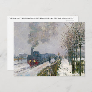 Cartão Postal Claude Monet - Comboio na neve / A locomotiva