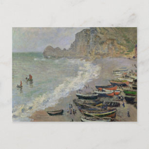 Cartão Postal Claude Monet Etretat, praia e d'Amont de Porte