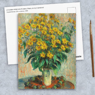 Cartão Postal Claude Monet - Flores de Alcachofra de Jerusalém