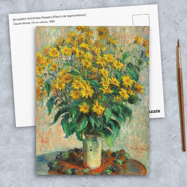 Cartão Postal Claude Monet - Flores de Alcachofra de Jerusalém (Criador carregado)