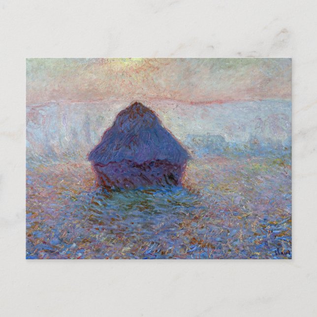 Cartão Postal Claude Monet Grainstack, Sol na Cintura (Frente)