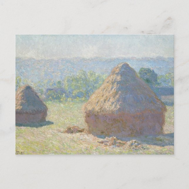 Cartão Postal Claude Monet - Haystacks, fim do Verão (Frente)