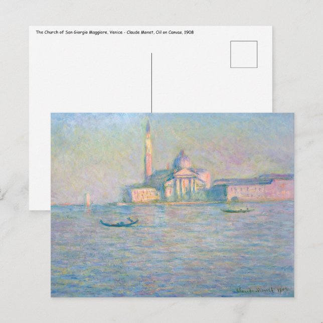 Cartão Postal Claude Monet - Igreja de San Giorgio Maggiore (Frente/Verso)