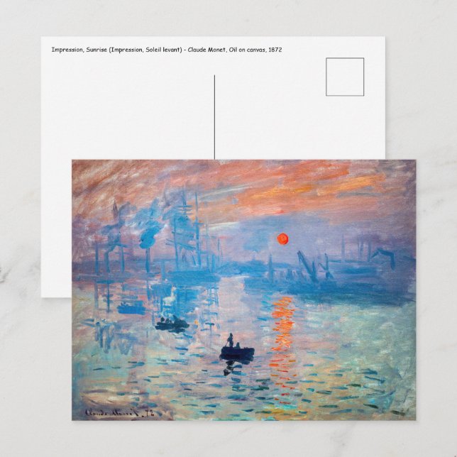 Cartão Postal Claude Monet - Impressão, Assalto do Sol (Frente/Verso)