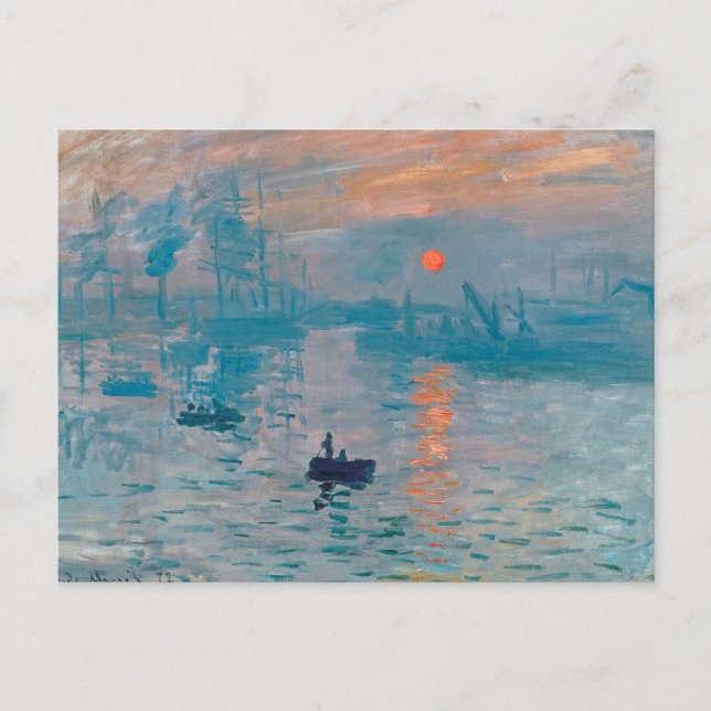 Cartão Postal Claude Monet Impressão Nascer do Sol Francês (Frente)