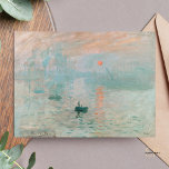 Cartão Postal Claude Monet Impression Sunrise Pintura Impressão<br><div class="desc">"Impressão, nascer do Sol", de Claude Monet, é um trabalho de arte inovador e influente que deu origem ao termo "Impressionismo". Pintada em 1872, a pintura retrata o porto do Havre no nascer do sol, capturando a atmosfera nebulosa, cores vibrantes e manchas soltas que caracterizam o movimento impressionista e refletindo...</div>